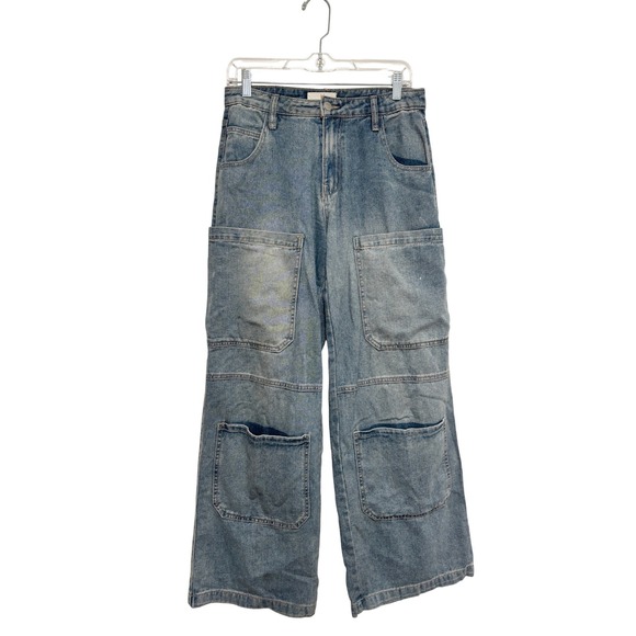Austin Landing Denim - Austin Landing Wide Leg Carpenter Jeans Light Wash Denim Size 7